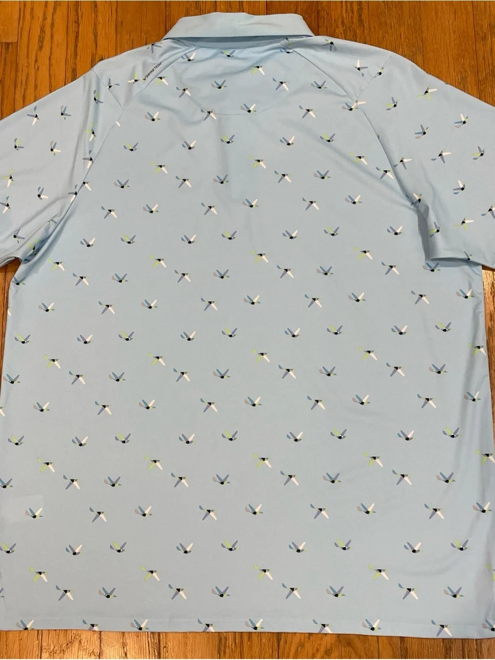 Callaway XLT All Over Birdie Print Shirt Polo Short Sleeve Golf Apparel Blue NEW